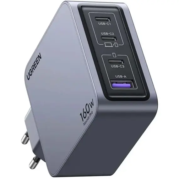 მობილურის დამტენი UGREEN X763 (25877) Nexode Pro, 160W, Type-C, USB, Grey , 3 image - Primestore.ge