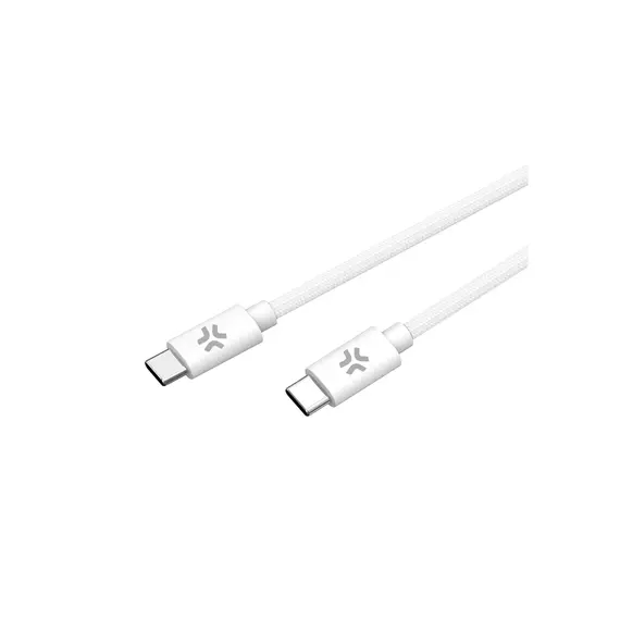 USB კაბელი Celly PD USB Type-C cable to USB Type-C (60 W) 1.5M White  - Primestore.ge