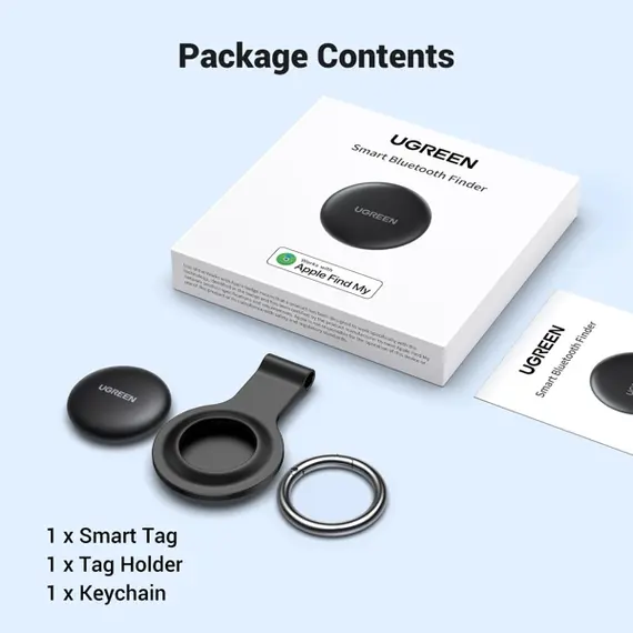Bluetooth tracker UGREEN CM520 (60387), Apple Certified, Smart Bluetooth Finder, Black, 3 image