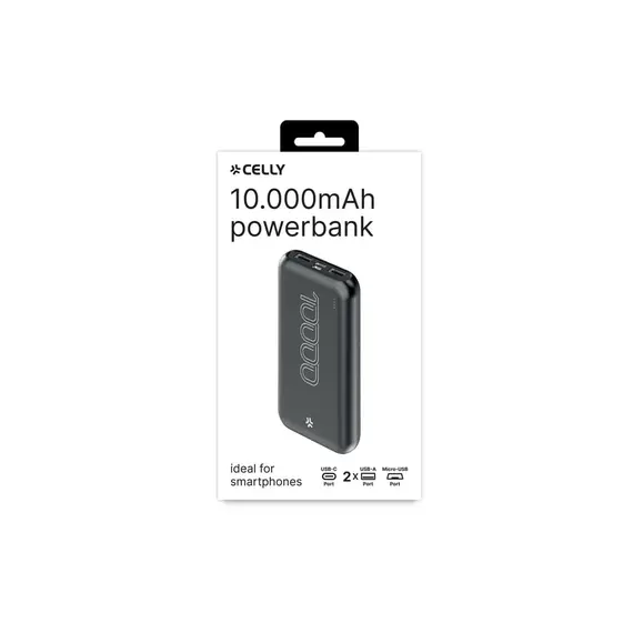 პორტატული დამტენი Celly 10W Energy Power Bank (10000mAh) Black , 2 image - Primestore.ge