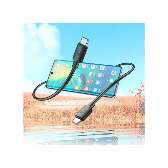 USB კაბელი Hoco X96 Hyper 100W fast charging Type-C to Type-C Cable 1m – Black , 3 image - Primestore.ge