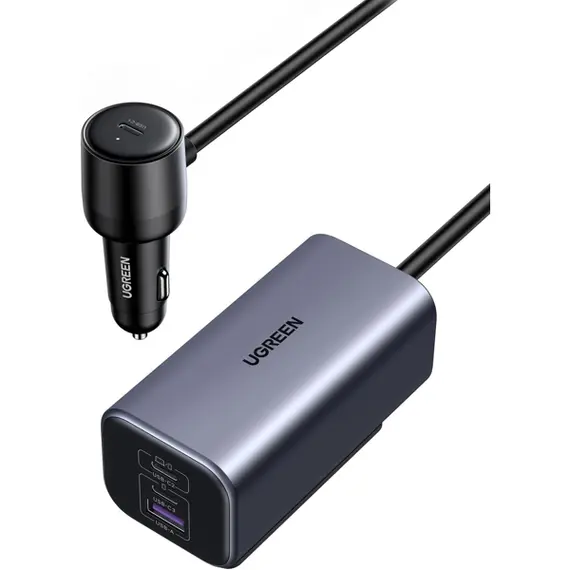 მანქანის დამტენი UGREEN EC706 (35571), 150W, Type-C, USB, Car Charger, Grey  - Primestore.ge