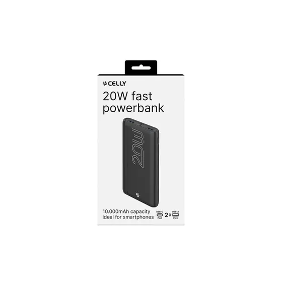 პორტატული დამტენი Celly 20W PD Power Bank (10000mAh) Black , 2 image - Primestore.ge
