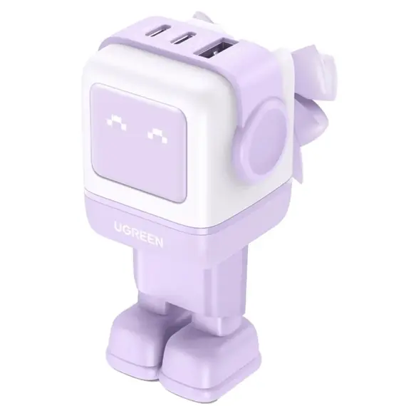 მობილურის დამტენი UGREEN CD361 (35291) Nexode Uno RobotGaN, 65W, USB, USB Type-C, Purple  - Primestore.ge
