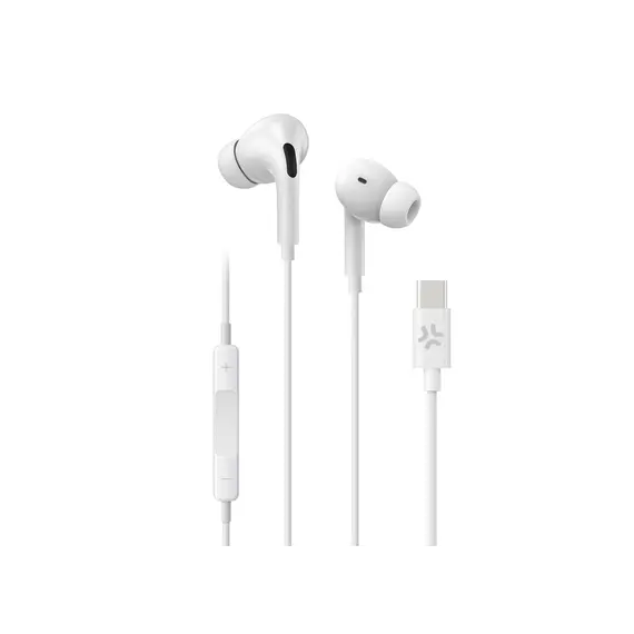 ყურსასმენი Celly UP1200 USB Type-C Stereo Earphones White  - Primestore.ge