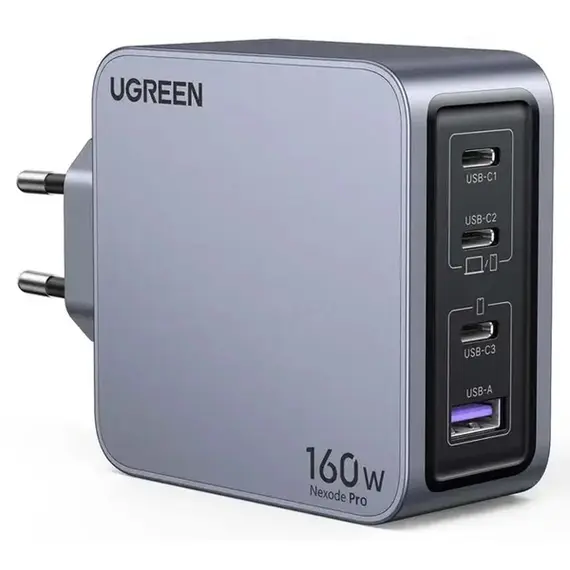 მობილურის დამტენი UGREEN X763 (25877) Nexode Pro, 160W, Type-C, USB, Grey  - Primestore.ge