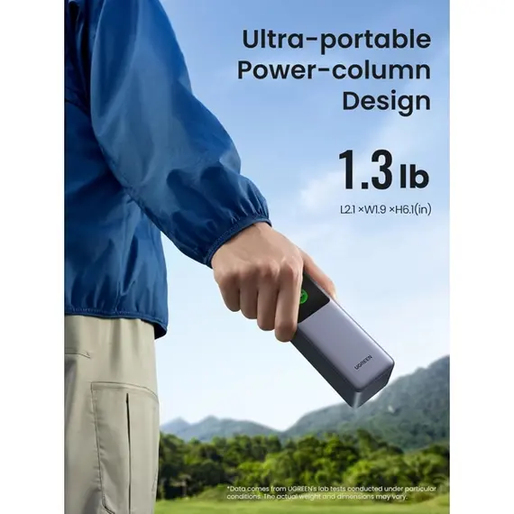 პორტატული დამტენი UGREEN PB722 (35525B) Nexode with Smart Digital Display, 25000mAh, Type-C, USB, Power Bank, Grey , 9 image - Primestore.ge