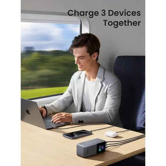 პორტატული დამტენი UGREEN PB721 (35524B) Nexode with Smart Digital Display, 20000mAh, Type-C, USB, Power Bank, Grey , 7 image - Primestore.ge