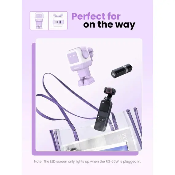 მობილურის დამტენი UGREEN CD361 (35291) Nexode Uno RobotGaN, 65W, USB, USB Type-C, Purple , 4 image - Primestore.ge