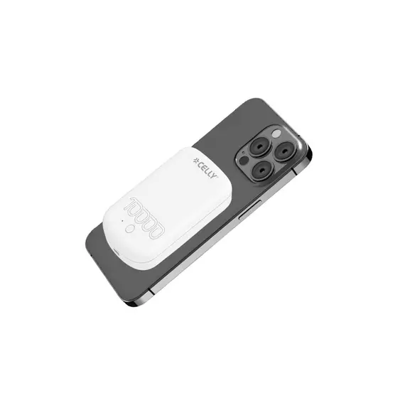 პორტატული დამტენი Celly Grs 10W Wireless Power bank (10000mAh) White , 2 image - Primestore.ge