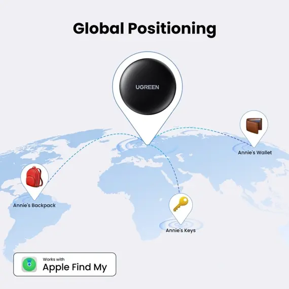 Bluetooth tracker UGREEN CM520 (60387), Apple Certified, Smart Bluetooth Finder, Black, 8 image
