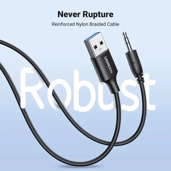 Bluetooth მიმღები UGREEN CM723(35002), Bluetooth 5.4 Aux Car Adapter, Black , 3 image - Primestore.ge