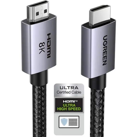 HDMI კაბელი UGREEN HD171 (25910), 8K HDMI To HDMI, 2M, Grey , 2 image - Primestore.ge