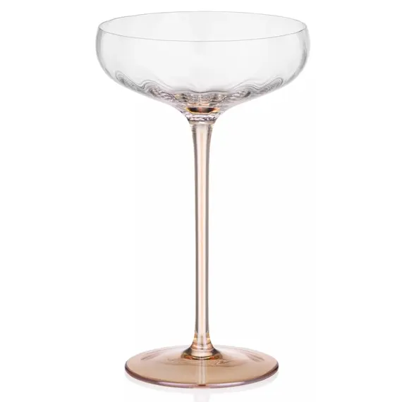 ჭიქების ნაკრები Ardesto AR2620AM Black Mars Amber, 200ml, 2pcs, Champagne Glasses Set, Transparent/Golden , 2 image - Primestore.ge