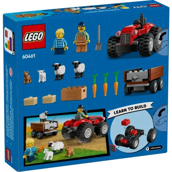 ლეგო LEGO Constructor City Red Farm Tractor with Trailer & Sheep  - Primestore.ge