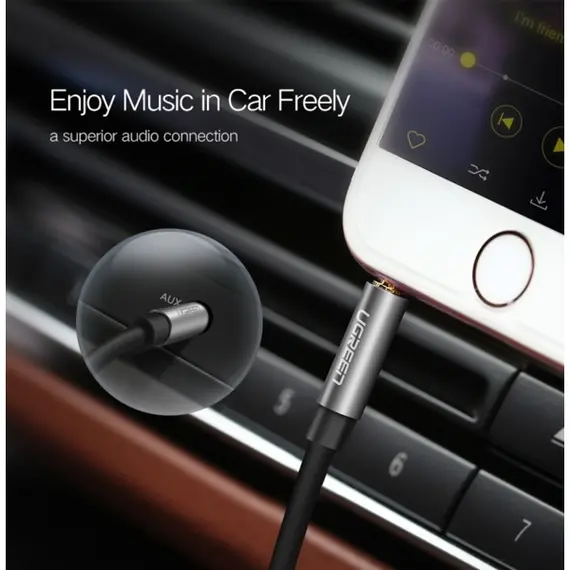 AUX კაბელი UGREEN AV119 (10732) 3.5mm Male to 3.5mm Male Cable 0.5m (Black) , 5 image - Primestore.ge