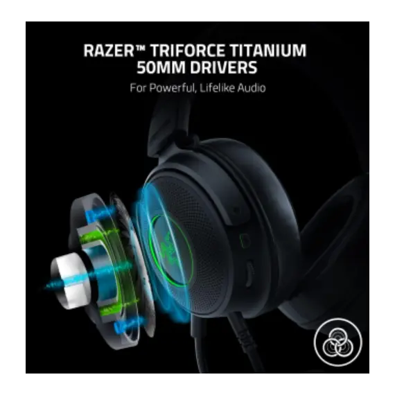 ყურსასმენი Razer Headset Kraken V3 Hypersense 7.1 USB-A RGB, black , 3 image - Primestore.ge