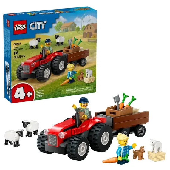 ლეგო LEGO Constructor City Red Farm Tractor with Trailer & Sheep , 2 image - Primestore.ge