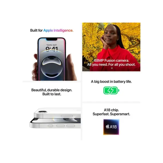 მობილური ტელეფონი Apple iPhone 16e 128GB White , 7 image - Primestore.ge