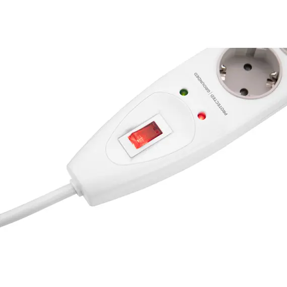დენის გამანაწილებელი 2Е 2E-SP515M2WH, 5 Socket, 2m, Power Strip With Surge Protector, White , 4 image - Primestore.ge