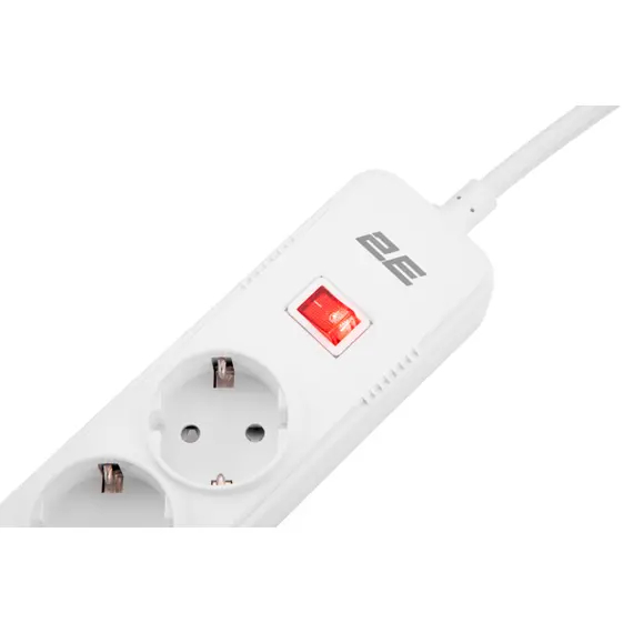დენის გამანაწილებელი 2Е 2E-SP515M2USBWH, 5 Socket, 3xUSB-A, 2m, Power Strip With Surge Protector, White , 3 image - Primestore.ge