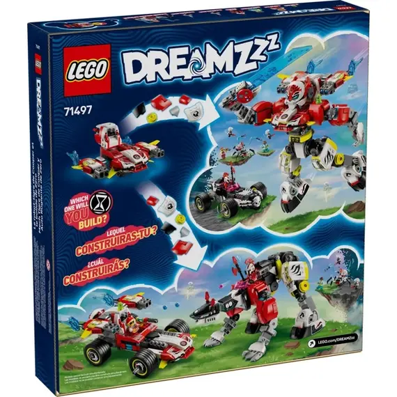 ლეგო LEGO Constructor DREAMZzz Cooper's Tiger Mech & Zero's Hot Rod Car , 5 image - Primestore.ge