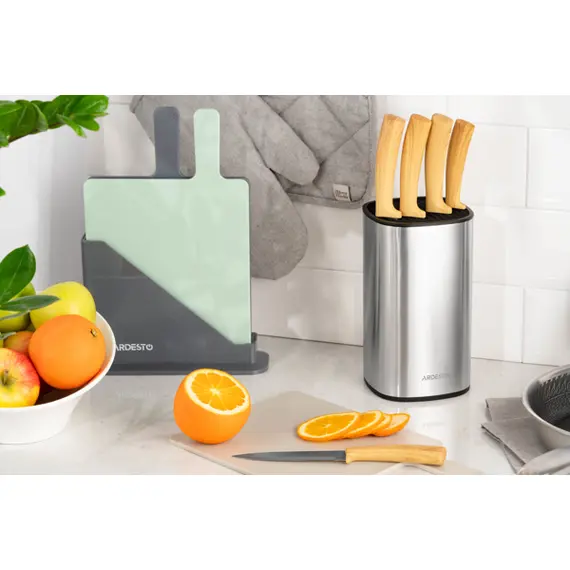 Knife set Ardesto AR2105WD Midori, 5pcs, Knifes Set, Silver/Wood, 2 image