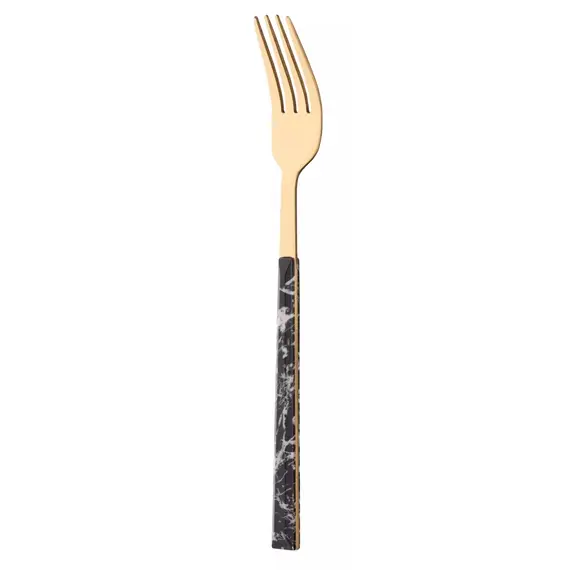 დანა ჩანგლის ნაკრები Ardesto AR1916MBS Gemini Marmo, 16pcs, Cutlery Set, Golden/Black , 3 image - Primestore.ge