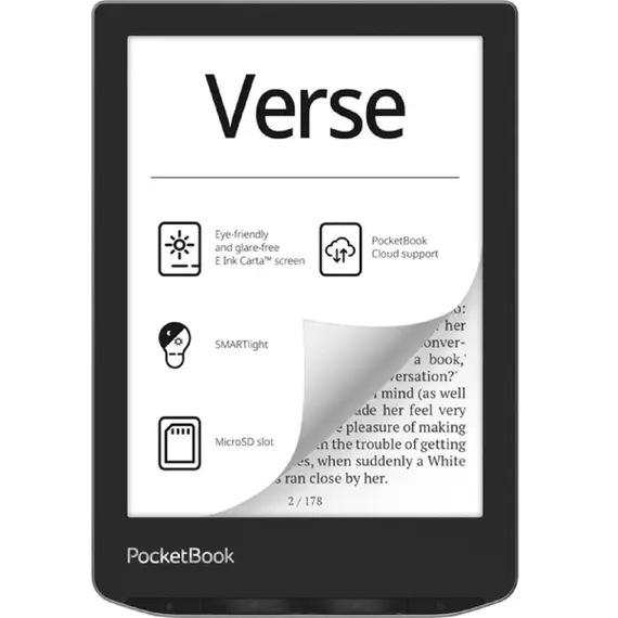 ელექტრონული წიგნი PocketBook PB629-M-CIS 629 Verse, 6", 8GB, 512MB, Wi-Fi, E-Book Reader, Mist Grey  - Primestore.ge