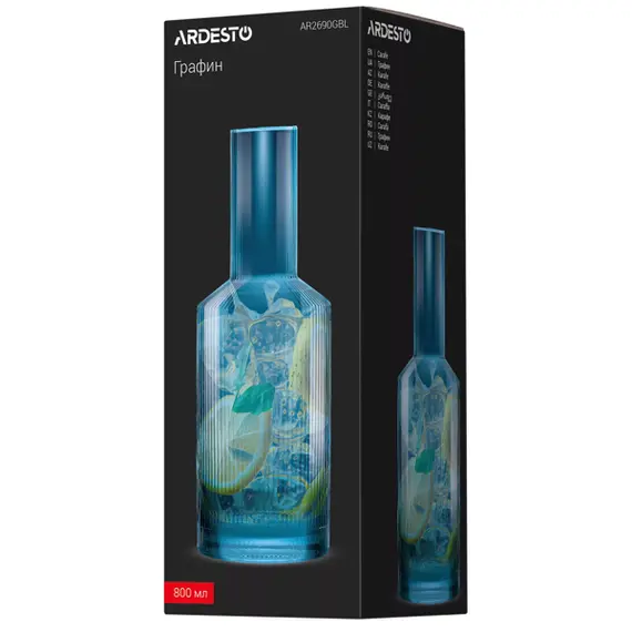 დოქი Ardesto AR2690GBL Carafe, 800ml, Decanter, Blue , 3 image - Primestore.ge