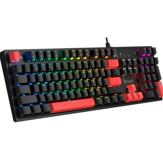 კლავიატურა A4tech Bloody S510R RGB Mechanical Gaming Keyboard US Layout Fire Black (Blue Switch) , 2 image - Primestore.ge
