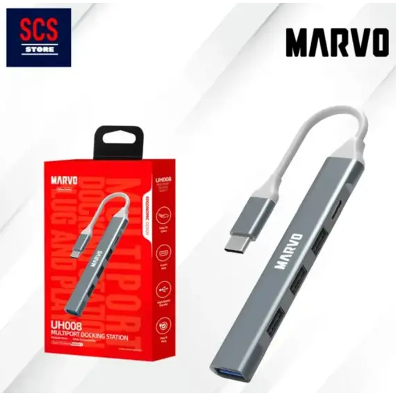 USB hub MARVO UH008 USB HUB (USB C to A 3x USB 2.0 1xUSB 3.0), 2 image