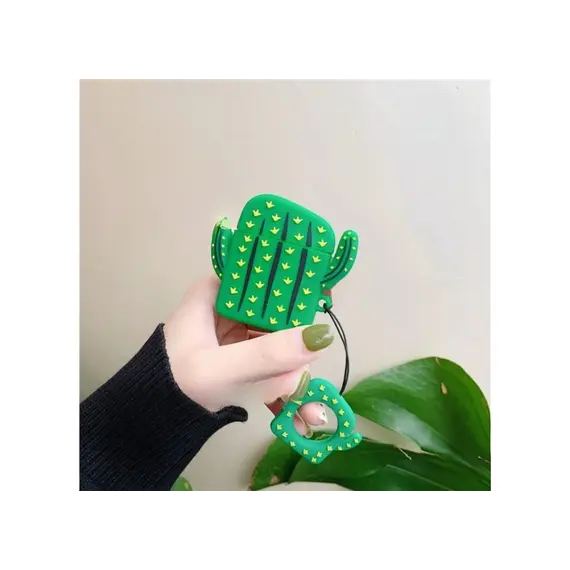 ყურსასმენის ქეისი Silicone Case for AirPods 2nd gen - Cactus  - Primestore.ge