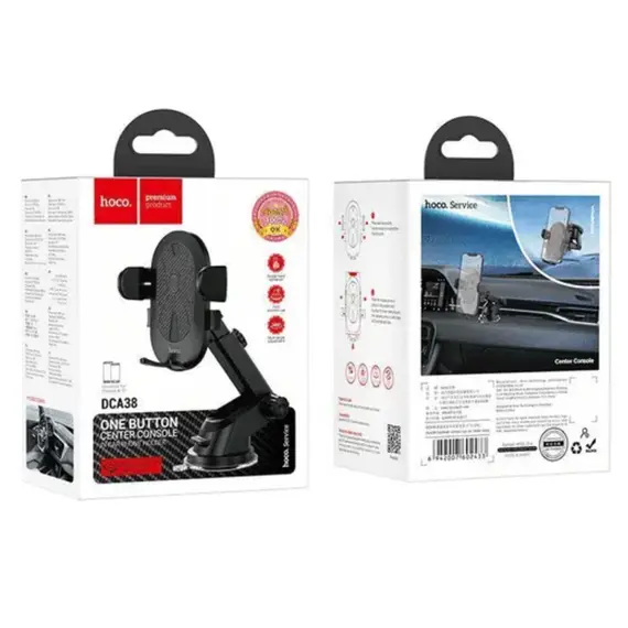 მანქანის სამაგრი Hoco DCA38 Daybreak suction cup car holder Black , 3 image - Primestore.ge