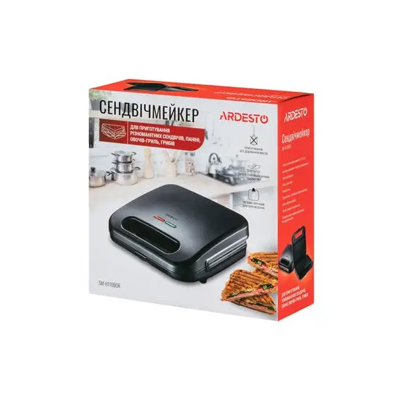 სენდვიჩის აპარატი ARDESTO SM-H110BGR , 4 image - Primestore.ge