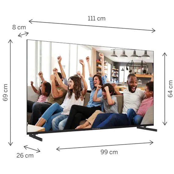 ტელევიზორი Thomson 50UG4S14 LED, 50", 4K UHD, Smart TV, HDMI, USB, LAN, WIFI, BT, Black , 3 image - Primestore.ge
