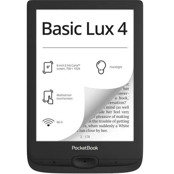 ელექტრონული წიგნი PocketBook PB618-P-CIS 618, 6", 512MB, 8GB, Wi-Fi, E-Book Reader, Ink Black  - Primestore.ge