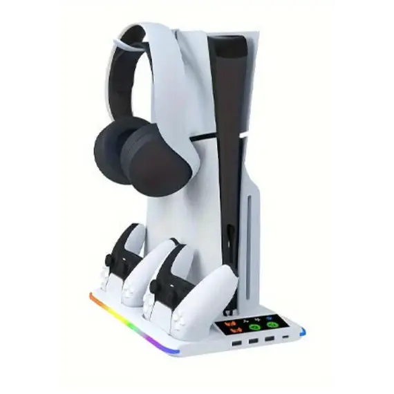 კონსოლის დამტენი OTVO Playstation 5 Cooling Stand with Controller Charger , 2 image - Primestore.ge