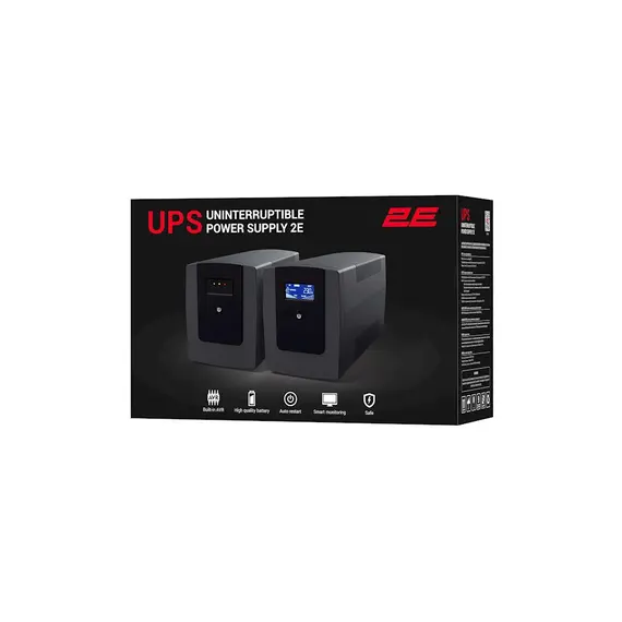 უწყვეტი კვების წყარო 2E ED850, 850VA, 450W, LED, 2 x Schuko, Black - Primestore.ge