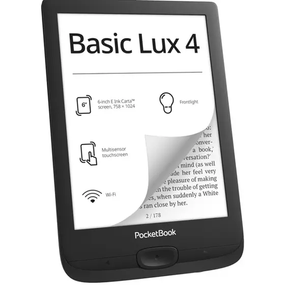 ელექტრონული წიგნი PocketBook PB618-P-CIS 618, 6", 512MB, 8GB, Wi-Fi, E-Book Reader, Ink Black , 2 image - Primestore.ge