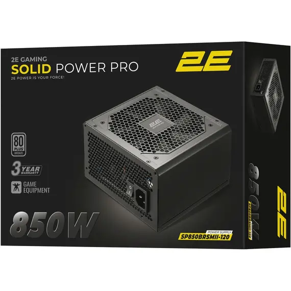 კვების ბლოკი 2E 2E-SP850BRSMII-120, 850W, 80 Plus Bronze, Power Supply, Black , 3 image - Primestore.ge