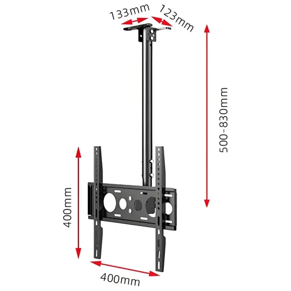 ტელევიზორის საკიდი ჭერზე Allscreen C512B, 40"-70", TV Ceiling Mount, Black , 4 image - Primestore.ge