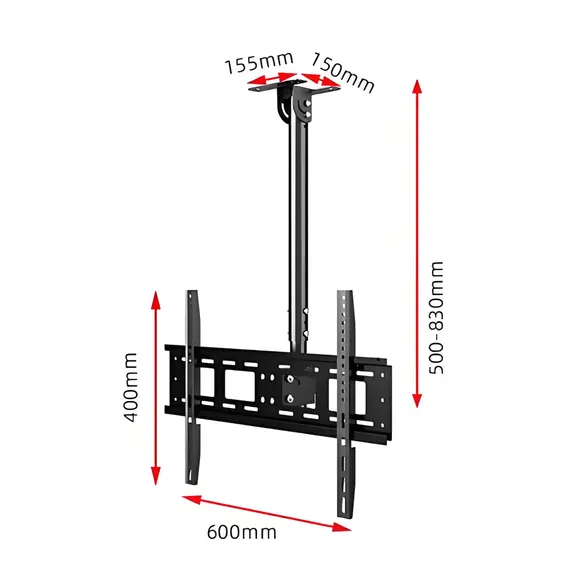 ტელევიზორის საკიდი ჭერზე Allscreen C514, 40"-70", TV Ceiling Mount, Black , 5 image - Primestore.ge