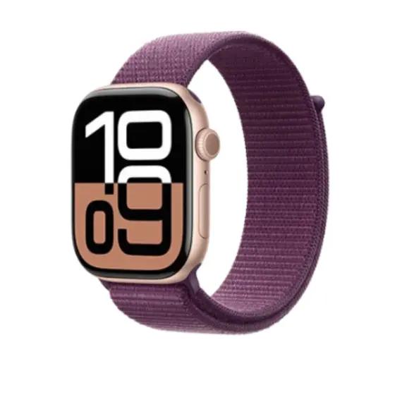სმარტ საათი Apple Watch Series 10 GPS 42mm Rose Gold Aluminum Case With Plum Sport Band MWWK3  - Primestore.ge