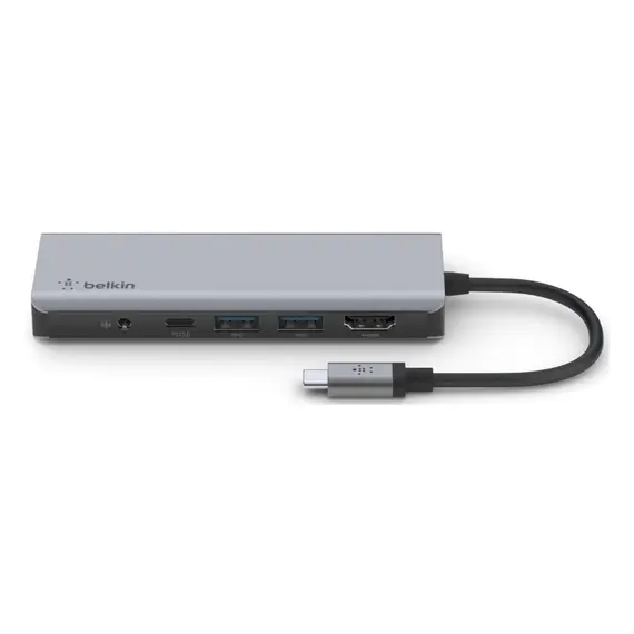 USB-C ჰაბი Belkin AVC009BTSGY, USB-C, HDMI, MicroSD, USB-A, 3.5mm, Hub, Silver , 3 image - Primestore.ge