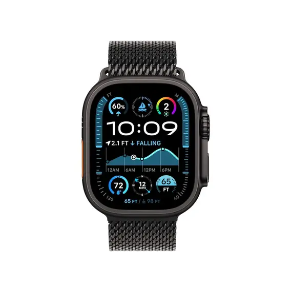 სმარტ საათი Apple Watch Ultra 2 GPS + Cellular 49mm Black Titanium Case with Black Titanium Milanese Loop - M (MX5U3GK/A)  - Primestore.ge