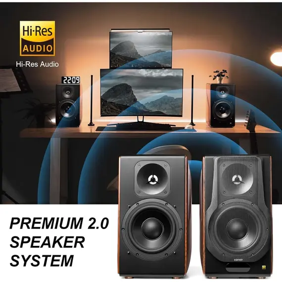 დინამიკი Edifier S3000MK Ⅱ, 256W, Bluetooth, XLR, Optical, RCA, Coaxial, USB, Speaker, Brown , 8 image - Primestore.ge