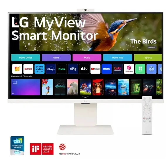 მონიტორი LG Smart 32SR85U-W 32" 3840 x 2160 IPS 400 cd/m² 5ms webOS Built-in FHD Webcam and Speakers  - Primestore.ge