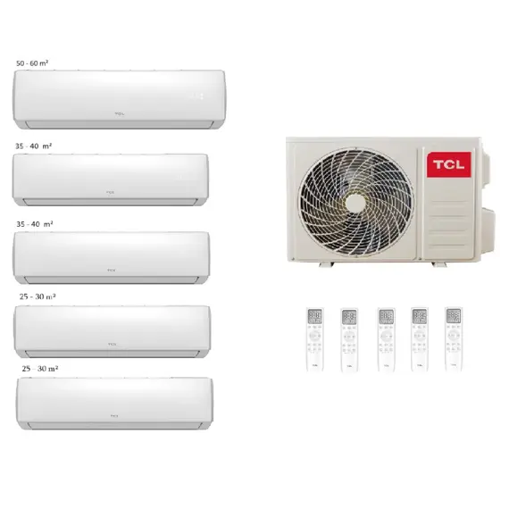 Air conditioner MULTI SPLIT TCL FMA-42I5HD/DVO Outdoor + FMA-09CHSD/XA73I (2pc) + FMA-12CHSD/XA73I (2pc) + FMA-18CHSD/XA73I 165-200 M2 Inverter R32, 3 image