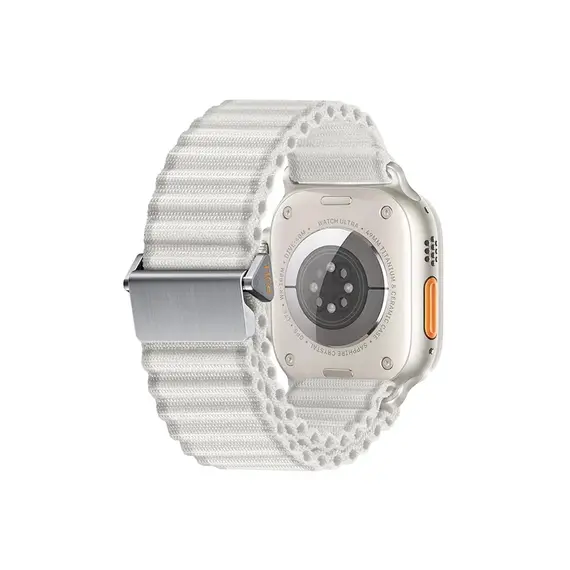 სმარტ საათის სამაჯური TVC Apple Watch Series 10 42mm / 9 8 7 41mm / SE (2023) SE (2022) SE 6 5 4 40mm / 3 2 1 38mm Wavy Texture Nylon Strap - White  - Primestore.ge